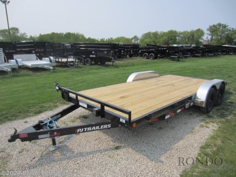 Stock #18075 New 2024 PJ Trailer 83x18&#39; Car Hauler, Model: C521832ESNKT, 7000 lbs GVW; Number of axle(s): 2; Per axle capacity: 3500 lbs; Steel construction, Bumper hitch,   2&#39; Dove, Slide in ramps (rear), Spare mount, Treated wood, Radial tires, LEDs, 2 Lippert axles with electric brakes. Primer + powder coat Color: Black. Estimated shipping weight as stated by Mfg: 2040#. *Spare tire is NOT included. Sold separately. *Price reflects discount for aging and/or model year (may have scratches, fading, rust spots, etc).   Estimated payload capacity: 4960 lbs, Vin #3CV1C2324R2660838.  3 year Mfg Limited Warranty. Exclusions may apply. Located in Sycamore, IL 60178. All prices advertised do NOT include doc fee, taxes, title, and plate fees.   Go to www.rondotrailer.com for more information and to see our HUGE selection of inventory.  We&#39;re here to help because we&#39;re always behind you!     Tags:Car Hauler     Car Car Car Haulers Carhauler Car Hauler Flatbed Trailer Race Car Hauler.