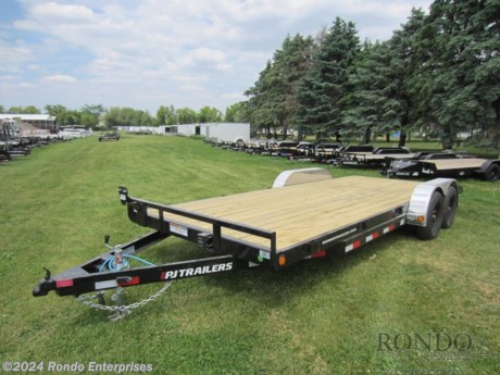 Stock #18185 New 2024 PJ Trailer 83x20&#39; Car Hauler, Model: C522032ESNKT, 7000 lbs GVW; Number of axle(s): 2; Per axle capacity: 3500 lbs; Steel construction, Bumper hitch,   2&#39; Dove, Slide in ramps (rear), Spare mount, Treated wood, Upgraded to 225 LRE 10 ply Radial tires, LEDs, 2 Lippert axles with electric brakes. Primer + Powder coat Color: Black. Estimated shipping weight as stated by Mfg: 2191#. *Spare tire is NOT included. Sold separately. *Price reflects discount for aging and/or model year (may have scratches, fading, rust spots, etc).   Estimated payload capacity: 4809 lbs, Vin #3CV1C2521R2661619.  3 year Mfg Limited Warranty. Exclusions may apply. Located in Sycamore, IL 60178. All prices advertised do NOT include doc fee, taxes, title, and plate fees.   Go to www.rondotrailer.com for more information and to see our HUGE selection of inventory.  We&#39;re here to help because we&#39;re always behind you!     Tags:Car Hauler     Car Car Car Haulers Carhauler Car Hauler Flatbed Trailer Race Car Hauler.