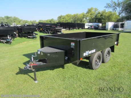 Stock #18384 New 2024 BWISE 72x10&#39; Dump, Model: DTR610D-10, 9990 lbs GVW; Number of axle(s): 2; Per axle capacity: 6000 lbs; Steel construction, Bumper hitch,   Deckover, 3 inch Single cylinder, 1 piece Tailgate (spreader or fold down), 17 inch Sides, 5k Jack, 2 5/16 inch A-frame coupler, Radial tires, 2 Lippert axles with electric brakes, 3.3 Cubic yard capacity. Color: Black. Estimated shipping weight as stated by Mfg: 1960#. *Spare tire is NOT included. Sold separately. *Price reflects discount for aging and/or model year (may have scratches, fading, rust spots, etc).   Estimated payload capacity: 8030 lbs, Vin #58CB1DA22RC001168.  Mfg Limited Warranty. Exclusions may apply. Located in Sycamore, IL 60178. All prices advertised do NOT include doc fee, taxes, title, and plate fees.   Go to www.rondotrailer.com for more information and to see our HUGE selection of inventory.  We&#39;re here to help because we&#39;re always behind you!     Tags:Dump     Other Dump Dump Trailers Dump Dump Trailer Cargo Trailer .