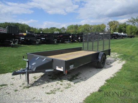Stock #18432 New 2023 Rice 76x14&#39; Single Axle Utility, Model: SST7614, 2990 lbs GVW; Number of axle(s): 1; Per axle capacity: 3500 lbs; Steel construction, Bumper hitch,   Stealth - Gate, 14 inch tall solid sides, Front storage box, 2k Jack, Treated Wood, LEDs, Dexter idler axle - No brakes. Color: Gray. Estimated empty weight 1350#. *Spare tire is NOT included. Sold separately.   Estimated payload capacity: 1640 lbs, Vin #4RWBS1410PH048435.  1 year Mfg Limited Warranty. Exclusions may apply. Located in Sycamore, IL 60178. All prices advertised do NOT include doc fee, taxes, title, and plate fees.   Go to www.rondotrailer.com for more information and to see our HUGE selection of inventory.  We&#39;re here to help because we&#39;re always behind you!     Tags:Single Axle Utility     Utility Open Utility Trailers Utility Utility Trailer Landscape Trailer Trailers - Other.