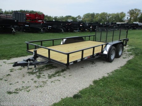 Stock #18441 New 2024 Wesco 82x16&#39; Utility, Model: Utility, 7000 lbs GVW; Number of axle(s): 2; Per axle capacity: 3500 lbs; Steel construction, Bumper hitch,   2&#39; Dove, 3&#39; Gate, 14 inch LRD Radial tires, LEDs (surface mt), 2 inch A-frame coupler, Wrap tongue, 2 TK Idler axles - No brakes. Color: Black. Estimated empty weight 1600#. *Spare tire is NOT included. Sold separately.  *Please note: REI does NOT recommend using the full payload capacity/GVW without brakes being installed, even though the mfg has rated the trailer with a 7k GVW.  Estimated payload capacity: 5400 lbs, Vin #4RZFU1620RM004322.  Mfg Limited Warranty. Exclusions may apply. Located in Sycamore, IL 60178. All prices advertised do NOT include doc fee, taxes, title, and plate fees.   Go to www.rondotrailer.com for more information and to see our HUGE selection of inventory.  We&#39;re here to help because we&#39;re always behind you!     Tags:Tandem Axle Utility     Utility Utility Utility Trailers Utility Utility Trailer Landscape Trailer Trailers - Other.