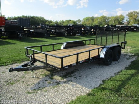 Stock #18439 New 2024 Wesco 76x16&#39; Utility, Model: Utility, 7000 lbs GVW; Number of axle(s): 2; Per axle capacity: 3500 lbs; Steel construction, Bumper hitch,   2&#39; Dove, 3&#39; Gate, 14 inch LRD Radial tires, LEDs (surface mt), 2 inch A-frame coupler, Wrap tongue, 2 TK Idler axles - No brakes. Color: Black. Estimated empty weight 1600#. *Spare tire is NOT included. Sold separately.  *Please note: REI does NOT recommend using the full payload capacity/GVW without brakes being installed, even though the mfg has rated the trailer with a 7k GVW.  Estimated payload capacity: 5400 lbs, Vin #4RZFU1624RM004324.  Mfg Limited Warranty. Exclusions may apply. Located in Sycamore, IL 60178. All prices advertised do NOT include doc fee, taxes, title, and plate fees.   Go to www.rondotrailer.com for more information and to see our HUGE selection of inventory.  We&#39;re here to help because we&#39;re always behind you!     Tags:Tandem Axle Utility     Utility Utility Utility Trailers Utility Utility Trailer Landscape Trailer Trailers - Other.