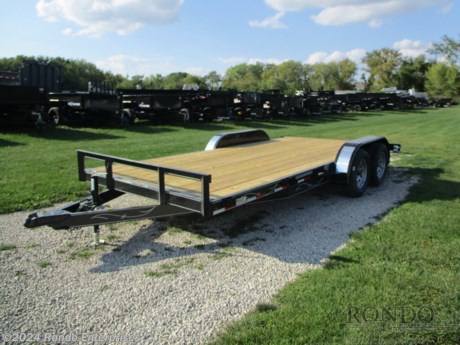 Stock #18436 New 2024 Wesco 82x18&#39; Car Hauler, Model: Carhauler, 7000 lbs GVW; Number of axle(s): 2; Per axle capacity: 3500 lbs; Steel construction, Bumper hitch,   2&#39; Dove, Slide in ramps, 15 inch LRD Radial tires, LEDs (surface mt), 2 inch A-frame coupler, Wrap tongue, 2 TK axles with electric brakes on 1 axle (no breakaway switch). Color: Black. Estimated empty weight 2100#. *Spare tire is NOT included. Sold separately.   Estimated payload capacity: 4900 lbs, Vin #4RZFU1824RM003008.  Mfg Limited Warranty. Exclusions may apply. Located in Sycamore, IL 60178. All prices advertised do NOT include doc fee, taxes, title, and plate fees.   Go to www.rondotrailer.com for more information and to see our HUGE selection of inventory.  We&#39;re here to help because we&#39;re always behind you!     Tags:Car Hauler     Car Car Car Haulers Carhauler Car Hauler Flatbed Trailer Race Car Hauler.
