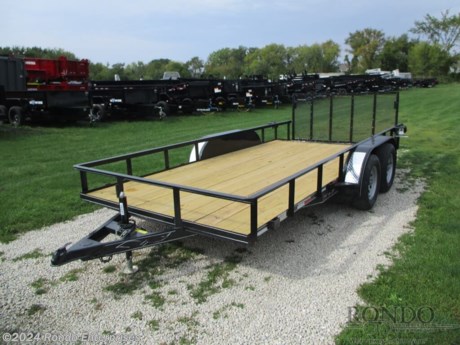 Stock #18442 New 2024 Wesco 82x16&#39; Utility, Model: Utility, 7000 lbs GVW; Number of axle(s): 2; Per axle capacity: 3500 lbs; Steel construction, Bumper hitch,   2&#39; Dove, 3&#39; Gate, 15 inch LRD Radial tires, LEDs (surface mt), 2 inch A-frame coupler, Wrap tongue, 2 TK Idler axles - No brakes. Color: Black. Estimated empty weight 1600#. *Spare tire is NOT included. Sold separately.  *Please note: REI does NOT recommend using the full payload capacity/GVW without brakes being installed, even though the mfg has rated the trailer with a 7k GVW.  Estimated payload capacity: 5400 lbs, Vin #4RZFU1620RM004319.  Mfg Limited Warranty. Exclusions may apply. Located in Sycamore, IL 60178. All prices advertised do NOT include doc fee, taxes, title, and plate fees.   Go to www.rondotrailer.com for more information and to see our HUGE selection of inventory.  We&#39;re here to help because we&#39;re always behind you!     Tags:Tandem Axle Utility     Utility Utility Utility Trailers Utility Utility Trailer Landscape Trailer Trailers - Other.