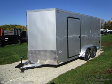 Stock #18472 New 2024 Legend 7.5x16&#39; Enclosed Cargo, Model: 7.5X18TVTA35, 7000 lbs GVW; Number of axle(s): 2; Per axle capacity: 3500 lbs; Aluminum construction, Bumper hitch,   All Aluminum 7.5&#39; wide Thunder -16&#39; box +2&#39; V-nose, Ramp w Stainless steel cambars, 6 inch Extra height, 44 inch Side door on Road Side, Side Vents, 15 inch Aluminum Wheels, LEDs, 24 inch on center crossmembers Walls/Floor/Roof, 24 inch Stoneguard, Screwless skin, 2 Dexter Torsion axles with electric brakes, 7 Feet Interior Height. Color: Silver. Estimated shipping weight as stated by Mfg: 1969#. *Spare tire is NOT included. Sold separately.   Estimated payload capacity: 5031 lbs, Vin #5WMBE182XR1009156.  Mfg Limited Warranty. Exclusions may apply. Located in Sycamore, IL 60178. All prices advertised do NOT include doc fee, taxes, title, and plate fees.   Go to www.rondotrailer.com for more information and to see our HUGE selection of inventory.  We&#39;re here to help because we&#39;re always behind you!     Tags:Enclosed Cargo   Aluminum Aluminum Enclosed Cargo Enclosed Cargo Haulers Cargo_enclosed Enclosed Trailer Cargo Trailer .