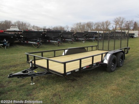 Stock #18567 New 2024 Wesco 76x16&#39; Utility, Model: Utility, 7000 lbs GVW; Number of axle(s): 2; Per axle capacity: 3500 lbs; Steel construction, Bumper hitch,   4&#39; Gate, 15 inch Radial tires, LEDs (surface mt), 2 inch A-frame coupler, Wrap tongue, 2 Dexter Idler axles - No brakes. Color: Black. Estimated empty weight 1600#. *Spare tire is NOT included. Sold separately.  *Please note: REI does NOT recommend using the full payload capacity/GVW without brakes being installed, even though the mfg has rated the trailer with a 7k GVW.  Estimated payload capacity: 5400 lbs, Vin #4RZFU1626RM004339.  Mfg Limited Warranty. Exclusions may apply. Located in Sycamore, IL 60178. All prices advertised do NOT include doc fee, taxes, title, and plate fees.   Go to www.rondotrailer.com for more information and to see our HUGE selection of inventory.  We&#39;re here to help because we&#39;re always behind you!     Tags:Tandem Axle Utility     Utility Utility Utility Trailers Utility Utility Trailer Landscape Trailer Trailers - Other.