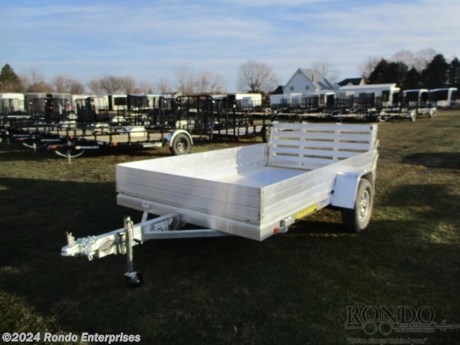 Stock #18591 New 2025 Aluma 72x10&#39; Aluminum Single Axle Utility, Model: 7210H-S-BT, 2990 lbs GVW; Number of axle(s): 1; Per axle capacity: 3500 lbs; Aluminum construction, Bumper hitch,   Bi-fold Gate, 12 inch Solid side rack kit, 14 inch Tires &amp; Aluminum Wheels, LEDs, Lippert Torsion idler axle, No brakes. Color: Aluminum. Estimated shipping weight as stated by Mfg: 615#. *Spare tire is NOT included. Sold separately.   Estimated payload capacity: 2375 lbs, Vin #1YGUS1012SB282449.  5 year Mfg Limited Warranty. Exclusions may apply. Located in Sycamore, IL 60178. All prices advertised do NOT include doc fee, taxes, title, and plate fees.   Go to www.rondotrailer.com for more information and to see our HUGE selection of inventory.  We&#39;re here to help because we&#39;re always behind you!     Tags:Single Axle Utility   Aluminum Aluminum Single Axle Utility Utility Open Utility Trailers Utility Utility Trailer Landscape Trailer Trailers - Other.