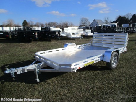 Stock #18595 New 2024 Aluma 77x12&#39; Aluminum Single Axle Utility, Model: 7712H-S-BT, 2990 lbs GVW; Number of axle(s): 1; Per axle capacity: 3500 lbs; Aluminum construction, Bumper hitch,   Bi-fold Gate, 14 inch Tires &amp; Aluminum Wheels, LEDs, Lippert Torsion idler axle, No brakes. Color: Aluminum. Estimated shipping weight as stated by Mfg: 650#. *Spare tire is NOT included. Sold separately.   Estimated payload capacity: 2340 lbs, Vin #1YGUS1214RB281343.  5 year Mfg Limited Warranty. Exclusions may apply. Located in Sycamore, IL 60178. All prices advertised do NOT include doc fee, taxes, title, and plate fees.   Go to www.rondotrailer.com for more information and to see our HUGE selection of inventory.  We&#39;re here to help because we&#39;re always behind you!     Tags:Single Axle Utility   Aluminum Aluminum Single Axle Utility Utility Open Utility Trailers Utility Utility Trailer Landscape Trailer Trailers - Other.