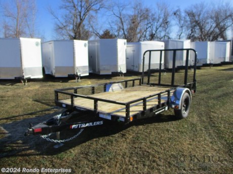 Stock #18628 New 2024 PJ Trailer 77x12&#39; Single Axle Utility, Model: U721231DSGK, 2995 lbs GVW; Number of axle(s): 1; Per axle capacity: 3500 lbs; Steel construction, Bumper hitch,   Gate, Ready Rail feature, Radial tires, LEDs, Lippert Idler axle, No brakes. Primer + powder coat Color: Black. Estimated empty weight 1200#. *Spare tire is NOT included. Sold separately.   Estimated payload capacity: 1795 lbs, Vin #3CV1U1619R2667505.  3 year Mfg Limited Warranty. Exclusions may apply. Located in Sycamore, IL 60178. All prices advertised do NOT include doc fee, taxes, title, and plate fees.   Go to www.rondotrailer.com for more information and to see our HUGE selection of inventory.  We&#39;re here to help because we&#39;re always behind you!     Tags:Single Axle Utility     Utility Open Utility Trailers Utility Utility Trailer Landscape Trailer Trailers - Other.