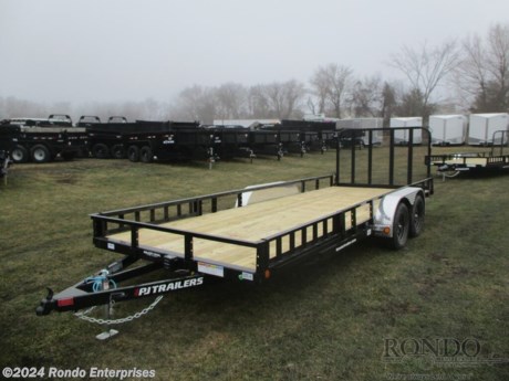 Stock #18633 New 2024 PJ Trailer 83x20&#39; Utility, Model: UL22032BSFK-ATVR, 7000 lbs GVW; Number of axle(s): 2; Per axle capacity: 3500 lbs; Steel construction, Bumper hitch,   Gate (fold in), Side ramps, Ready Rail feature, Radial tires, LEDs, 2 Lippert axles with electric brakes. Primer + powder coat Color: Black. Estimated empty weight 1975#. *Spare tire is NOT included. Sold separately.   Estimated payload capacity: 5025 lbs, Vin #3CV1U2427R2668394.  3 year Mfg Limited Warranty. Exclusions may apply. Located in Sycamore, IL 60178. All prices advertised do NOT include doc fee, taxes, title, and plate fees.   Go to www.rondotrailer.com for more information and to see our HUGE selection of inventory.  We&#39;re here to help because we&#39;re always behind you!     Tags:Tandem Axle Utility     Utility Utility Utility Trailers Utility Utility Trailer Landscape Trailer Trailers - Other.