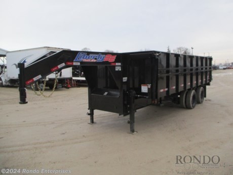 Stock #18643 New 2024 Liberty 96x20&#39; Gooseneck Dump, Model: LD24K96X20B12, 23900 lbs GVW; Number of axle(s): 2; Per axle capacity: 10000 lbs; Steel construction, Gooseneck hitch,   GN, Deckover, 44 inch Sides, Combo gate, Scissor Hoist, Tarp kit, (2) 2-Speed Jacks, 7ga Floor, Spare mount, Adjustable 25k Gooseneck Coupler, LRE Radial tires, LEDs, 2 Dexter 10k axles with electric brakes, 21.7 Cubic yard capacity. Color: Black. Estimated empty weight 8570#. *Spare tire is NOT included. Sold separately.   Estimated payload capacity: 15330 lbs, Vin #5M4LD2016RF040742.  1 year Mfg Limited Warranty. Exclusions may apply. Located in Sycamore, IL 60178. All prices advertised do NOT include doc fee, taxes, title, and plate fees.   Go to www.rondotrailer.com for more information and to see our HUGE selection of inventory.  We&#39;re here to help because we&#39;re always behind you!     Tags:Dump Gooseneck Dump    Other Dump Dump Trailers Dump Dump Trailer Cargo Trailer Gooseneck Trailers.