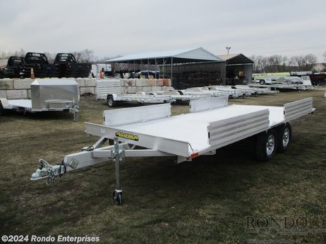 Stock #18673 New 2024 Aluma 88x16&#39; Utility, Model: A8816TA-EL-R, 4400 lbs GVW; Number of axle(s): 2; Per axle capacity: 2200 lbs; Aluminum construction, Bumper hitch,  ATV 4 place, (4) Side load ramps, 14 inch Tires &amp; Aluminum Wheels, LEDs, 2 Dexter Torsion axles with electric brakes. Color: Aluminum. Estimated empty weight 850#. *Spare tire is NOT included. Sold separately.   Estimated payload capacity: 3550 lbs, Vin #1YGAT1625RB276350.  5 year Mfg Limited Warranty. Exclusions may apply. Located in Sycamore, IL 60178. All prices advertised do NOT include doc fee, taxes, title, and plate fees.   Go to www.rondotrailer.com for more information and to see our HUGE selection of inventory.  We&#39;re here to help because we&#39;re always behind you!     Tags:Tandem Axle Utility   Aluminum Aluminum Single Axle Utility Utility Utility Utility Trailers Utility Utility Trailer Landscape Trailer Trailers - Other.