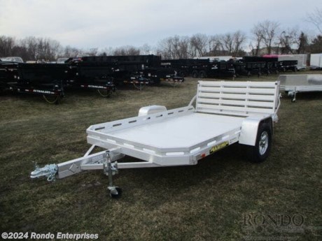 Stock #18666 New 2025 Aluma 77x10&#39; Aluminum Single Axle Utility, Model: 7710H-S-BT, 2990 lbs GVW; Number of axle(s): 1; Per axle capacity: 3500 lbs; Aluminum construction, Bumper hitch,  Bi-fold Gate, 14 inch Tires &amp; Aluminum Wheels, LEDs, Lippert Torsion idler axle, No brakes. Color: Aluminum. Estimated shipping weight as stated by Mfg: 600#. *Spare tire is NOT included. Sold separately.   Estimated payload capacity: 2390 lbs, Vin #1YGUS1013SB282198.  5 year Mfg Limited Warranty. Exclusions may apply. Located in Sycamore, IL 60178. All prices advertised do NOT include doc fee, taxes, title, and plate fees.   Go to www.rondotrailer.com for more information and to see our HUGE selection of inventory.  We&#39;re here to help because we&#39;re always behind you!     Tags:Single Axle Utility   Aluminum Aluminum Single Axle Utility Utility Open Utility Trailers Utility Utility Trailer Landscape Trailer Trailers - Other.