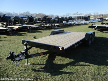 Stock #18709 New 2024 Liberty 83x18&#39; Car Hauler, Model: LC7K83X18C4DT                 , 7000 lbs GVW; Number of axle(s): 2; Per axle capacity: 3500 lbs; Steel construction, Bumper hitch,   2&#39; Dove, Slide in ramps, Spare mount, 7k Dropleg Jack, 2 5/16 inch Adjustable coupler or pintle ring, Radial tires, LEDs, 4 inch channel frame, 2 Dexter axles with electric brakes. Color: Black. Estimated empty weight 2100#. *Spare tire is NOT included. Sold separately.   Estimated payload capacity: 4900 lbs, Vin #5M4LC1822RF040957.  1 year Mfg Limited Warranty. Exclusions may apply. Located in Sycamore, IL 60178. All prices advertised do NOT include doc fee, taxes, title, and plate fees.   Go to www.rondotrailer.com for more information and to see our HUGE selection of inventory.  We&#39;re here to help because we&#39;re always behind you!     Tags:Car Hauler     Car Car Car Haulers Carhauler Car Hauler Flatbed Trailer Race Car Hauler.