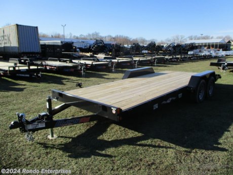 Stock #18712 New 2024 Liberty 83x20&#39; Car Hauler, Model: LC10K83X20C5DT                , 9990 lbs GVW; Number of axle(s): 2; Per axle capacity: 5200 lbs; Steel construction, Bumper hitch,   2&#39; Dove, Slide in ramps, 7k Dropleg Jack, 2 5/16 inch Adjustable coupler or pintle ring, 225 Radial tires, LEDs, Smooth fenders, 5 inch channel frame, 2 Dexter axles with electric brakes. Color: Black. Estimated empty weight 2490#. *Spare tire is NOT included. Sold separately.   Estimated payload capacity: 7500 lbs, Vin #5M4LC2019RF040964.  1 year Mfg Limited Warranty. Exclusions may apply. Located in Sycamore, IL 60178. All prices advertised do NOT include doc fee, taxes, title, and plate fees.   Go to www.rondotrailer.com for more information and to see our HUGE selection of inventory.  We&#39;re here to help because we&#39;re always behind you!     Tags:Car Hauler     Car Car Car Haulers Carhauler Car Hauler Flatbed Trailer Race Car Hauler.