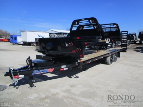Stock #18717 New 2024 Liberty 102x23&#39; Equipment Deckover, Model: LOA14K102X20+3BPWFSR          , 14000 lbs GVW; Number of axle(s): 2; Per axle capacity: 7000 lbs; Steel construction, Bumper hitch,   3&#39; Dove, 5&#39; Stand up Ramps (4 inch Channel, Extra wide, Close rung), Spare mount, A-frame Storage box, 12k Dropleg Jack, Adjustable coupler or pintle ring, LEDs, 2 Dexter axles with electric brakes. Color: Black. Estimated empty weight 4500#. *Spare tire is NOT included. Sold separately.   Estimated payload capacity: 9500 lbs, Vin #5M4LF2311RF041125.  1 year Mfg Limited Warranty. Exclusions may apply. Located in Sycamore, IL 60178. All prices advertised do NOT include doc fee, taxes, title, and plate fees.   Go to www.rondotrailer.com for more information and to see our HUGE selection of inventory.  We&#39;re here to help because we&#39;re always behind you!     Tags:Equipment Equipment Deckover    Other Flatbed Heavy Equipment Trailers Equipment Equipment Trailer Flatbed Trailer Deckover.