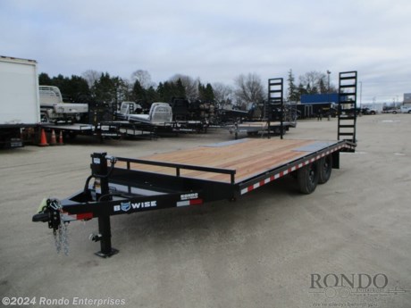 Stock #18722 New 2024 BWISE 102x20&#39; Equipment Deckover, Model: EH820-14, 14000 lbs GVW; Number of axle(s): 2; Per axle capacity: 7000 lbs; Steel construction, Bumper hitch,  4&#39; Dove, 6&#39; Stand up ramps, Chain tray w locking lid, Rubrail, 12k Jack, Adjustable coupler or pintle ring, Radial tires, 6 inch Channel frame, LEDs, 2 Lippert axles with electric brakes. Primer + powder coat Color: Black. Estimated empty weight 3700#. *Spare tire is NOT included. Sold separately.   Estimated payload capacity: 10300 lbs, Vin #58CB1EF20RC003788.  Mfg Limited Warranty. Exclusions may apply. Located in Sycamore, IL 60178. All prices advertised do NOT include doc fee, taxes, title, and plate fees.   Go to www.rondotrailer.com for more information and to see our HUGE selection of inventory.  We&#39;re here to help because we&#39;re always behind you!     Tags:Equipment Equipment Deckover    Other Flatbed Heavy Equipment Trailers Equipment Equipment Trailer Flatbed Trailer Deckover.