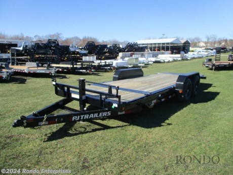 Stock #18735 New 2024 PJ Trailer 82x20&#39; Equipment Tilt, Model: T6J2072BTTK, 14000 lbs GVW; Number of axle(s): 2; Per axle capacity: 7000 lbs; Steel construction, Bumper hitch,  Split deck tilt (16&#39; tilt +4&#39; stationary x 74 inch Wide tilt deck), Spare mount, 10k Jack, Adjustable Coupler or pintle ring, LEDs, 2 Lippert Torsion axles with electric brakes. Primer + powder coat Color: Black. Estimated shipping weight as stated by Mfg: 3470#. *Spare tire is NOT included. Sold separately.   Estimated payload capacity: 10530 lbs, Vin #3CV1C2521R2665704.  3 year Mfg Limited Warranty. Exclusions may apply. Located in Sycamore, IL 60178. All prices advertised do NOT include doc fee, taxes, title, and plate fees.   Go to www.rondotrailer.com for more information and to see our HUGE selection of inventory.  We&#39;re here to help because we&#39;re always behind you!     Tags:Equipment Equipment Tilt    Other Flatbed Tip Trailers Equipment Equipment Trailer Flatbed Trailer Tilt Trailer.