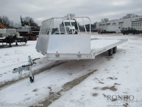 Stock #17703 New 2023 Aluma 102x22&#39; Snowmobile, Model: 8622D-TA-EL-R-12SL, 4400 lbs GVW; Number of axle(s): 2; Per axle capacity: 2200 lbs; Aluminum construction, Bumper hitch,   Scratch &amp; Dent Special! 4-Place, Combination salt shield, Drive on/off, ST145/R12 tires, Nudo Flooring .625 x 4&#39; x 8&#39; GRAY Quadripple w/o Backer, LEDs, 2 Torsion axles with electric brakes. Color: Aluminum. Estimated shipping weight as stated by Mfg: 1175#. *Spare tire is NOT included. Sold separately.  **Price reflects shipping damage to side rails and for aging and/or model year (may have scratches, fading, rust spots, etc).   Estimated payload capacity: 3225 lbs, Vin #1YGSF2223PB263293.  5 year Mfg Limited Warranty. Exclusions may apply. Located in Sycamore, IL 60178. All prices advertised do NOT include doc fee, taxes, title, and plate fees.   Go to www.rondotrailer.com for more information and to see our HUGE selection of inventory.  We&#39;re here to help because we&#39;re always behind you!     Tags:Snowmobile Open Snowmobile  Aluminum  Other Snowmobile Other Trailers Snowmobile Snowmobile Trailers  .