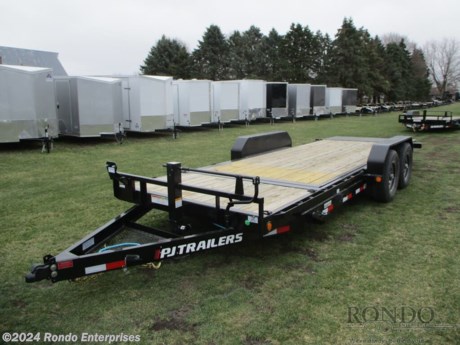 Stock #18753 New 2024 PJ Trailer 82x20&#39; Equipment Tilt, Model: T6J2072BTTK, 14000 lbs GVW; Number of axle(s): 2; Per axle capacity: 7000 lbs; Steel construction, Bumper hitch,  Split deck tilt (16&#39; tilt +4&#39; stationary x 74 inch Wide tilt deck), Spare mount, 10k Jack, Adjustable Coupler or pintle ring, LEDs, 2 Lippert Torsion axles with electric brakes. Primer + powder coat Color: Black. Estimated shipping weight as stated by Mfg: 3470#. *Spare tire is NOT included. Sold separately.   Estimated payload capacity: 10530 lbs, Vin #3CV1C252XR2665703.  3 year Mfg Limited Warranty. Exclusions may apply. Located in Sycamore, IL 60178. All prices advertised do NOT include doc fee, taxes, title, and plate fees.   Go to www.rondotrailer.com for more information and to see our HUGE selection of inventory.  We&#39;re here to help because we&#39;re always behind you!     Tags:Equipment Equipment Tilt    Other Flatbed Tip Trailers Equipment Equipment Trailer Flatbed Trailer Tilt Trailer.