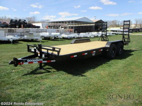 Stock #18816 New 2025 GoodGuys 83x20&#39; Equipment, Model: CE620B, 14000 lbs GVW; Number of axle(s): 2; Per axle capacity: 7000 lbs; Steel construction, Bumper hitch,  2&#39; Dove, Stand up ramps, Treated Wood, 10k Jack, Adjustable Coupler or Pintle ring, LEDs, 2 Lippert axles with electric brakes. Primer + Liquid paint Color: Black. Estimated empty weight 2940#. *Spare tire is NOT included. Sold separately.   Estimated payload capacity: 11060 lbs, Vin #7TTBF2023ST001585.  Mfg Limited Warranty. Exclusions may apply. Located in Sycamore, IL 60178. All prices advertised do NOT include doc fee, taxes, title, and plate fees.   Go to www.rondotrailer.com for more information and to see our HUGE selection of inventory.  We&#39;re here to help because we&#39;re always behind you!     Tags:Equipment     Other Flatbed Heavy Equipment Trailers Equipment Equipment Trailer Flatbed Trailer .
