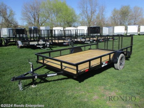 Stock #18839 New 2024 L&amp;O Mfg 82x14&#39; Single Axle Utility, Model: 61014U, 2990 lbs GVW; Number of axle(s): 1; Per axle capacity: 3500 lbs; Steel construction, Bumper hitch,  2&#39; Dove, 3&#39; Gate, Treated Wood, Radial tires, 2k Jack, Wrapped tongue, 2 inch A-frame Coupler, LEDs, Lippert Idler axle, No brakes. Color: Black. Estimated empty weight 1300#. *Spare tire is NOT included. Sold separately.   Estimated payload capacity: 1690 lbs, Vin #1L9LBU513RU625055.  Mfg Limited Warranty. Exclusions may apply. Located in Sycamore, IL 60178. All prices advertised do NOT include doc fee, taxes, title, and plate fees.   Go to www.rondotrailer.com for more information and to see our HUGE selection of inventory.  We&#39;re here to help because we&#39;re always behind you!     Tags:Single Axle Utility     Utility Open Utility Trailers Utility Utility Trailer Landscape Trailer Trailers - Other.