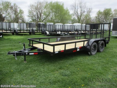 Stock #18833 New 2024 L&amp;O Mfg 76x16&#39; Utility, Model: 6416U2B, 7000 lbs GVW; Number of axle(s): 2; Per axle capacity: 3500 lbs; Steel construction, Bumper hitch,  4&#39; Gate, Treated Wood, Radial tires, 2k Jack (set back), Wrapped tongue (5 inch Channel), 2 inch A-frame Coupler, Breakaway kit, LEDs w Cold weather harness, 2 Lippert axles - Rear axle with electic brakes. Color: Black (w primer). Estimated empty weight 1660#. *Spare tire is NOT included. Sold separately.   Estimated payload capacity: 5340 lbs, Vin #1L9LBU625RU625050.  Mfg Limited Warranty. Exclusions may apply. Located in Sycamore, IL 60178. All prices advertised do NOT include doc fee, taxes, title, and plate fees.   Go to www.rondotrailer.com for more information and to see our HUGE selection of inventory.  We&#39;re here to help because we&#39;re always behind you!     Tags:Tandem Axle Utility     Utility Utility Utility Trailers Utility Utility Trailer Landscape Trailer Trailers - Other.