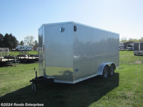 Stock #18867 New 2024 Darkhorse 7.5x16&#39; Enclosed Cargo, Model: DHW7.5X16TA35, 7000 lbs GVW; Number of axle(s): 2; Per axle capacity: 3500 lbs; Steel construction, Bumper hitch,  7.5&#39; wide 2500 Series -3k Ramp w flap, 36 inch Side door, 6 inch Extra height, 18 inch Wedge nose, Beavertail, 3/8 inch plywood Walls, (4) D-rings, Side Vents, 16 inch on center Hat post Walls/Floor, 24 inch Stoneguard, Radial tires, .030 Semi-Screwless skin (color matching screws on seams), Aluminum roof, LEDs, 2 Dexter Spring axles with electric brakes, 7 Feet Interior Height. Color: Silver. Estimated empty weight 2740#. *Spare tire is NOT included. Sold separately.   Estimated payload capacity: 4260 lbs, Vin #7LZBE1626RW117513.  Mfg Limited Warranty. Exclusions may apply. Located in Sycamore, IL 60178. All prices advertised do NOT include doc fee, taxes, title, and plate fees.   Go to www.rondotrailer.com for more information and to see our HUGE selection of inventory.  We&#39;re here to help because we&#39;re always behind you!     Tags:Enclosed Cargo     Cargo Enclosed Cargo Haulers Cargo_enclosed Enclosed Trailer Cargo Trailer .