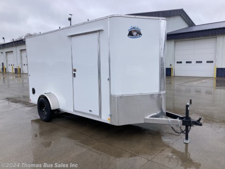 &lt;p&gt;NEW BIG HORN 6&#39; X 12&#39; + V NOSE ENCLOSED CARGO TRAILER&lt;/p&gt;
&lt;p&gt;6&#39; X 12&#39; + V NOSE&lt;/p&gt;
&lt;p&gt;6&#39;6&quot; INTERIOR HEIGHT&lt;/p&gt;
&lt;p&gt;2,000# RATED RAMP DOOR WITH CABLE ASSIST&lt;/p&gt;
&lt;p&gt;32&quot; SIDE DOOR WITH RV STYLE FLUSH LOCK&amp;nbsp;&lt;/p&gt;
&lt;p&gt;12V DOME LIGHT&lt;/p&gt;
&lt;p&gt;3500# AXLE WITH EZ LUBE HUBS&lt;/p&gt;
&lt;p&gt;NEW 15 &quot; LRC RADIAL TIRES&lt;/p&gt;
&lt;p&gt;LED EXTERIOR LIGHTS&lt;/p&gt;
&lt;p&gt;3/8&quot; SIDEWALL LINER&lt;/p&gt;
&lt;p&gt;3/4&quot; FLOOR&lt;/p&gt;
&lt;p&gt;ATP WRAPPED TONGUE&lt;/p&gt;
&lt;p&gt;24&quot; ATP ROCK GUARD&lt;/p&gt;
&lt;p&gt;BONDED EXTERIOR SKINS&lt;/p&gt;
&lt;p&gt;CASH OR CHECK PRICE&lt;/p&gt;