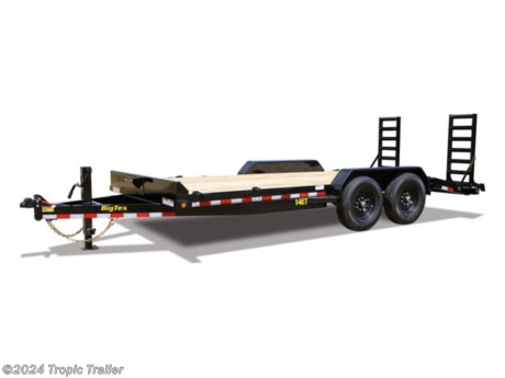 &lt;h3&gt;2024 Big Tex Trailers 14ET 18KR&lt;/h3&gt;&lt;strong&gt;HEAVY METTLE&lt;/strong&gt;&lt;p&gt;Equipment trailers need versatility and Big Tex offers just that. Find everything from lightweight pipe-rails to heavy-duty rugged lowboy models that can get machinery up to 50,000 pounds to your worksite with ease. Big Tex&#39;s equipment haulers can handle a load, take a beating and do it year after year to deliver a great return on your investment. You&#39;ve got a lot invested in your equipment; the proper transportation is vital to keeping it onsite and working.&lt;/p&gt;&lt;strong&gt;HEAVY DUTY TANDEM AXLE EQUIPMENT TRAILER&lt;/strong&gt;&lt;p&gt;The 14ET Super Duty Tandem Axle Equipment Trailer from Big Tex has an 83-inch width, multiple length options and a flush floor, providing versatility and exceptional value. 7,000-pound axles give the 14ET added weight capacity for unmatched durability and strength.&lt;/p&gt;&lt;strong&gt;Features may include:&lt;/strong&gt;&lt;ul&gt;&lt;li&gt;Adjustable 2-5/16&quot; 14,000 Lbs Cast Coupler&lt;/li&gt;&lt;/ul&gt;&lt;ul&gt;&lt;li&gt;Quick Lubricating Hubs&lt;/li&gt;&lt;/ul&gt;&lt;ul&gt;&lt;li&gt;Double Broke Diamond Plate Fenders (Removable)&lt;/li&gt;&lt;/ul&gt;&lt;ul&gt;&lt;li&gt;Forward Self-Adjusting Electric Brakes&lt;/li&gt;&lt;/ul&gt;&lt;ul&gt;&lt;li&gt;Radial Tires&lt;/li&gt;&lt;/ul&gt;&lt;ul&gt;&lt;li&gt;Led Lighting Package&lt;/li&gt;&lt;/ul&gt; http://www.tropictrailer.com/--xInventoryDetail?id=15032434