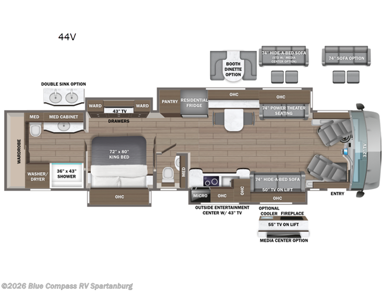 2025 Entegra Coach Anthem 44V - New Class A For Sale by Blue Compass RV Spartanburg in Duncan, South Carolina features Slideout