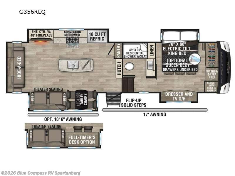 2023 K-Z Durango Gold G356RLQ - Used Fifth Wheel For Sale by Blue Compass RV Spartanburg in Duncan, South Carolina features Slideout