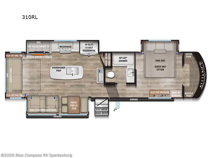 2025 Alliance RV Paradigm 310RL - New Fifth Wheel For Sale by Blue Compass RV Spartanburg in Duncan, South Carolina features Slideout