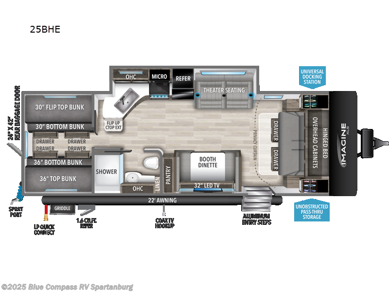 2023 Grand Design Imagine XLS 25BHE - Used Travel Trailer For Sale by Blue Compass RV Spartanburg in Duncan, South Carolina features Slideout