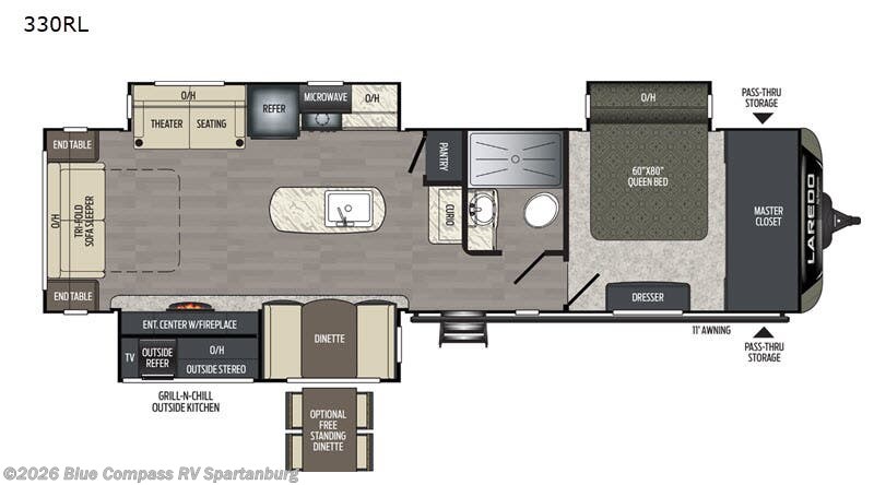 2020 Keystone Laredo 330RL - Used Travel Trailer For Sale by Blue Compass RV Spartanburg in Duncan, South Carolina features Slideout