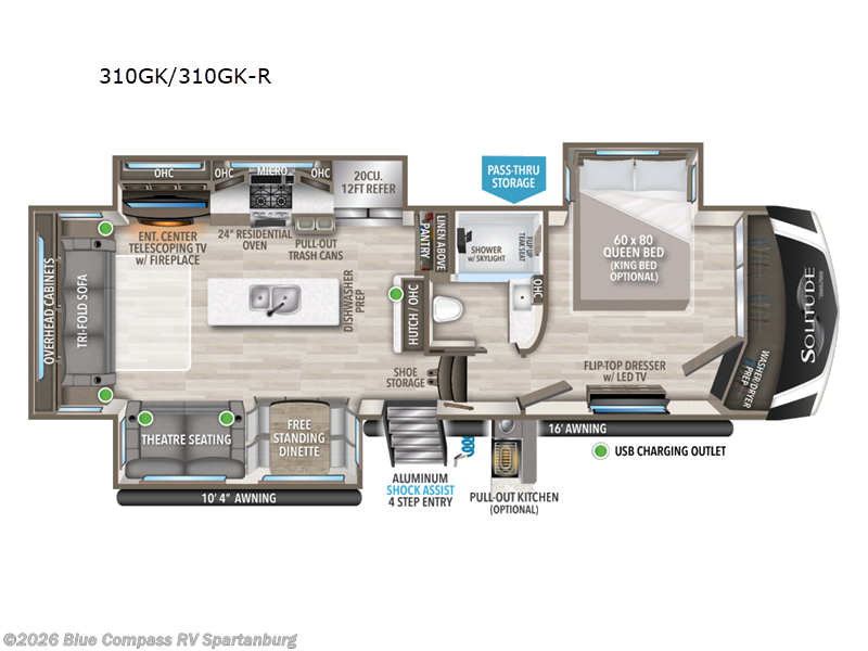 2023 Grand Design Solitude 310GK R - Used Fifth Wheel For Sale by Blue Compass RV Spartanburg in Duncan, South Carolina features Slideout