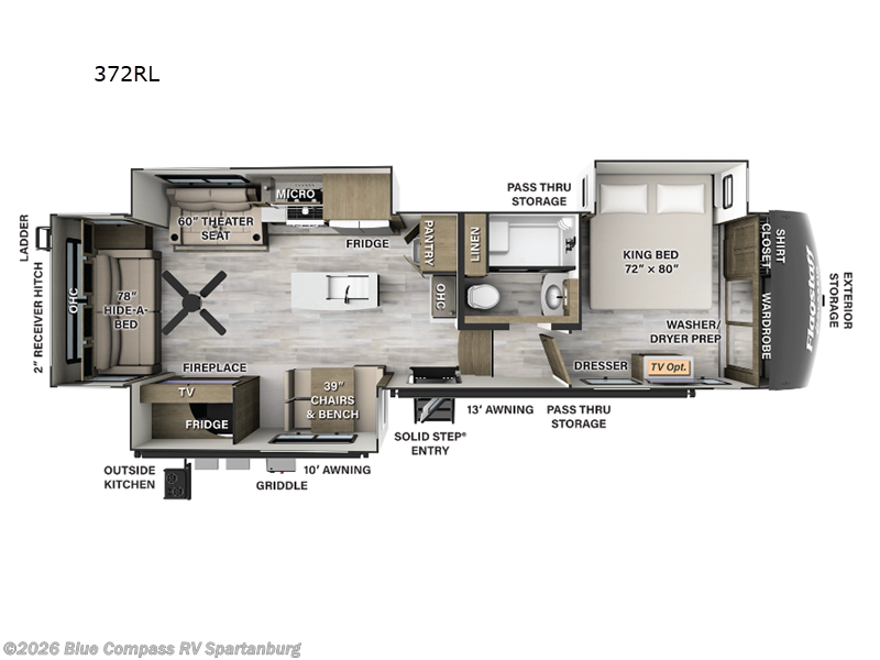 2024 Forest River Flagstaff Classic 372RL - Used Fifth Wheel For Sale by Blue Compass RV Spartanburg in Duncan, South Carolina features Slideout