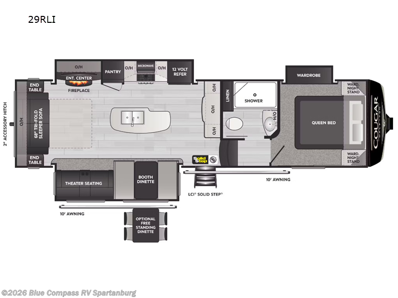 2023 Keystone Cougar Half-Ton 33RLI - Used Fifth Wheel For Sale by Blue Compass RV Spartanburg in Duncan, South Carolina features Slideout