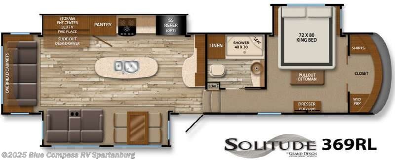 2015 Grand Design Solitude 369RL - Used Fifth Wheel For Sale by Blue Compass RV Spartanburg in Duncan, South Carolina features Slideout
