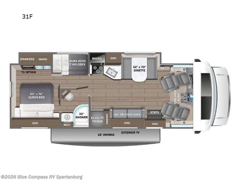 2026 Entegra Coach Odyssey 31F - New Class C For Sale by Blue Compass RV Spartanburg in Duncan, South Carolina features Slideout