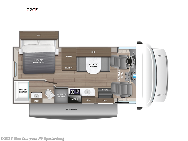 2026 Entegra Coach Odyssey SE 22CF - New Class C For Sale by Blue Compass RV Spartanburg in Duncan, South Carolina features Slideout