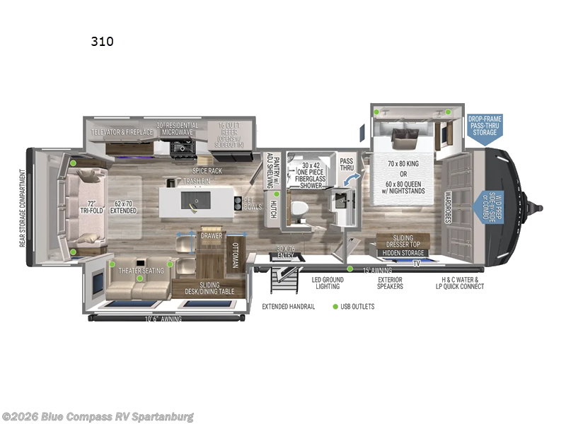 2026 Brinkley RV Model Z AIR 310 - New Travel Trailer For Sale by Blue Compass RV Spartanburg in Duncan, South Carolina features Slideout