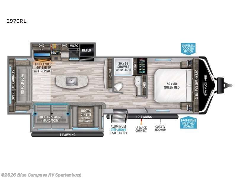 2022 Grand Design Imagine 2970RL - Used Travel Trailer For Sale by Blue Compass RV Spartanburg in Duncan, South Carolina features Slideout