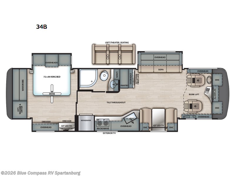 2022 Forest River Berkshire 34B - Used Class A For Sale by Blue Compass RV Spartanburg in Duncan, South Carolina features Slideout