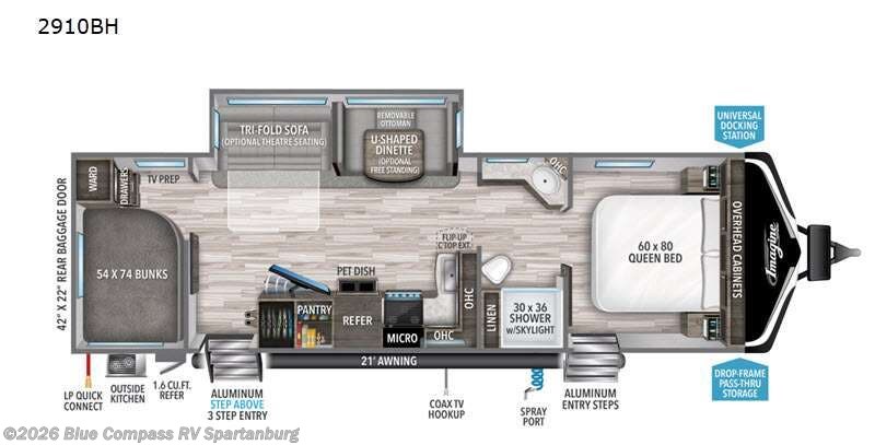 2021 Grand Design Imagine 2910BH - Used Travel Trailer For Sale by Blue Compass RV Spartanburg in Duncan, South Carolina features Slideout