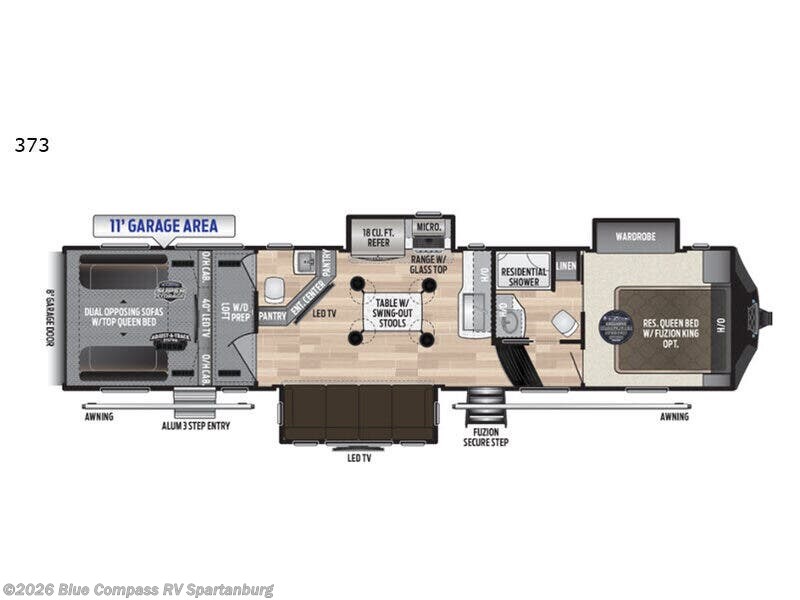2019 Keystone Fuzion 373 - Used Toy Hauler For Sale by Blue Compass RV Spartanburg in Duncan, South Carolina features Slideout
