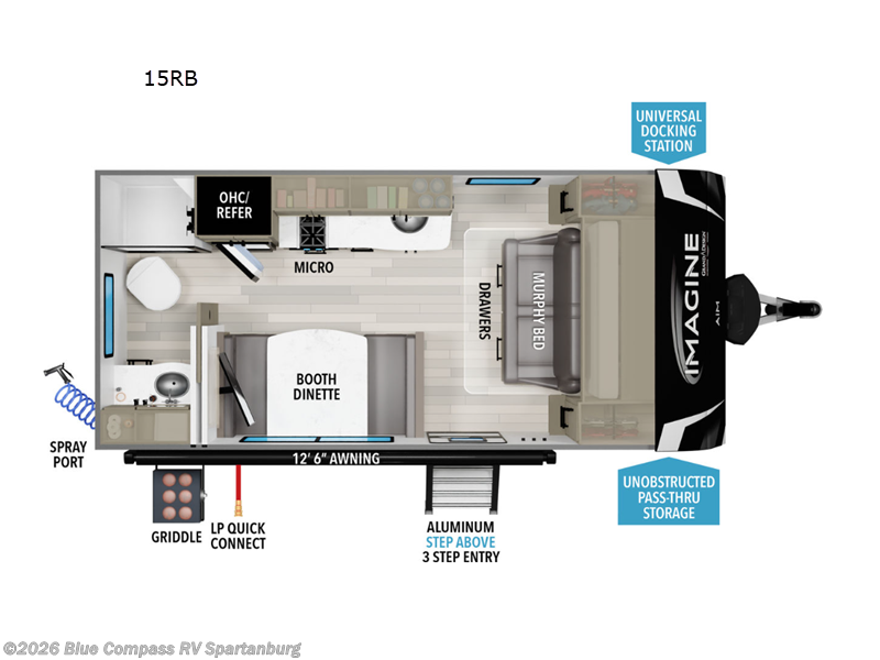 2024 Grand Design Imagine AIM 15RB - Used Travel Trailer For Sale by Blue Compass RV Spartanburg in Duncan, South Carolina