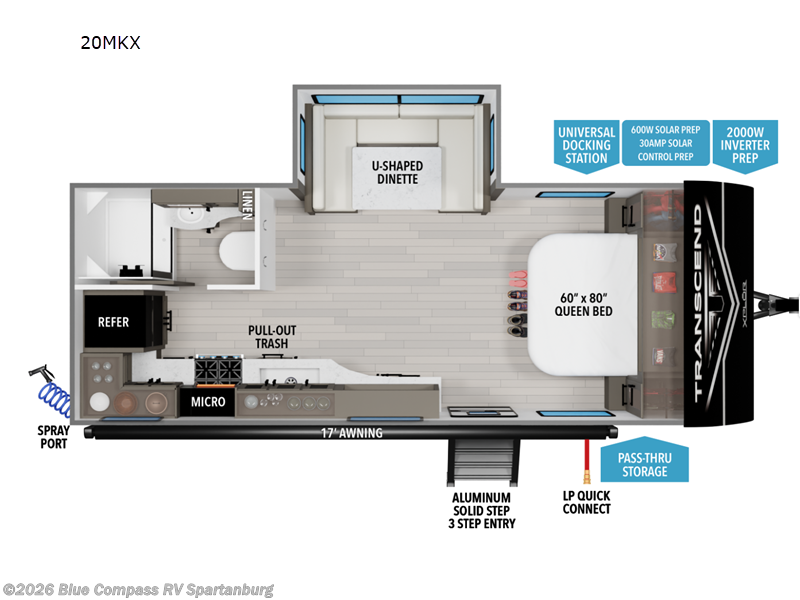 2026 Grand Design Transcend Xplor 20MKX - New Travel Trailer For Sale by Blue Compass RV Spartanburg in Duncan, South Carolina features Slideout