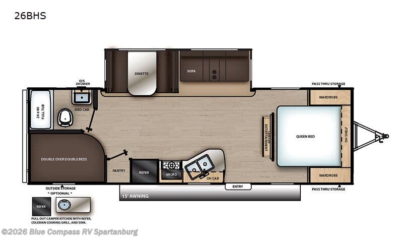2020 Forest River Aurora 26BHS - Used Travel Trailer For Sale by Blue Compass RV Spartanburg in Duncan, South Carolina features Slideout