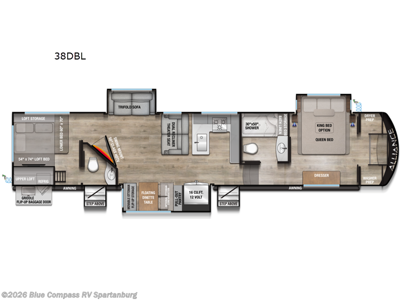 2026 Alliance RV Avenue 38DBL - New Fifth Wheel For Sale by Blue Compass RV Spartanburg in Duncan, South Carolina features Slideout